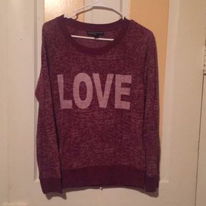 maroon “LOVE” long sleeve shirt